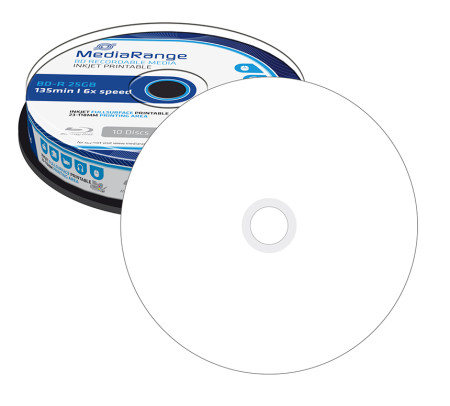 BD-R 25GB 6X Mediarange Printable Blu-Ray - Pack 10  MR500 - ONBIT