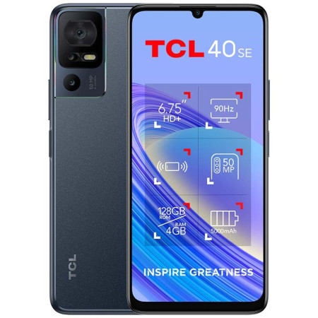 Smartphone TCL 40SE Preto 6.75" 4GB / 128GB