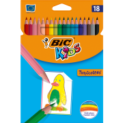 Lápis de Cor 18cm BIC Kids Tropicolors 18 unidades