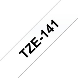 Fita Laminada Compatível Brother TZE-141 - 18mm x 8 metros Preto/Transparente