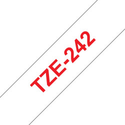 Fita Laminada Compatível Brother TZE-242 - 18mm x 8 metros Vermelho/Branco