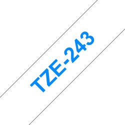 Fita Laminada Compatível Brother TZE-243 - 18mm x 8 metros Azul/Branco