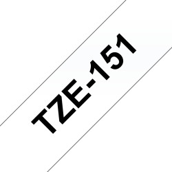 Fita Laminada Compatível Brother TZE-151 - 24mm x 8 metros Preto/Transparente