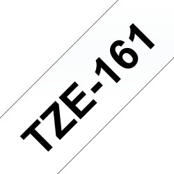 Fita Laminada Compatível Brother TZE-161 - 36mm x 8 metros Preto/Transparente