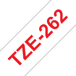 Fita Laminada Compatível Brother TZE-262 - 36mm x 8 metros Vermelho / Branco