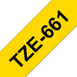 Fita Laminada Compatível Brother TZE-661 - 36mm x 8 metros Preto / Amarelo