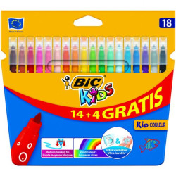 Marcadores Coloridos de Felcro BIC Kids 18 Cores