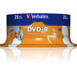 DVD-R Verbatim Imprimíveis 16X - Pack 25   - ONBIT