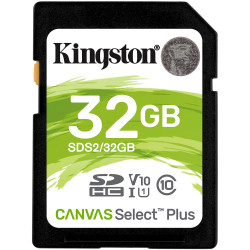 Cartão Memória Kingston Canvas Select Plus C10 U3 V30 UHS-I SDHC 32GB