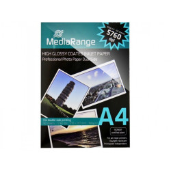Papel Fotográfico Dupla Face A4 160g Brillante MediaRange (50 folhas)  MRINK108 - ONBIT