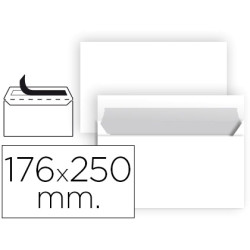 Envelopes Brancos B5 (176X250mm) c/tira de silicone - Pack 250 unidades