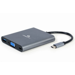 Adaptador USB Type-C 6 em 1 (Hub3.1 + HDMI + VGA + PD + mSD + audio) Gembird