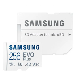Cartão Micro SD XC 256GB Samsung Evo Plus- Class 10 - 130mb/s