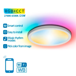 Luz de Teto LED Inteligente Wifi 25W RGB+CCT Aigostar